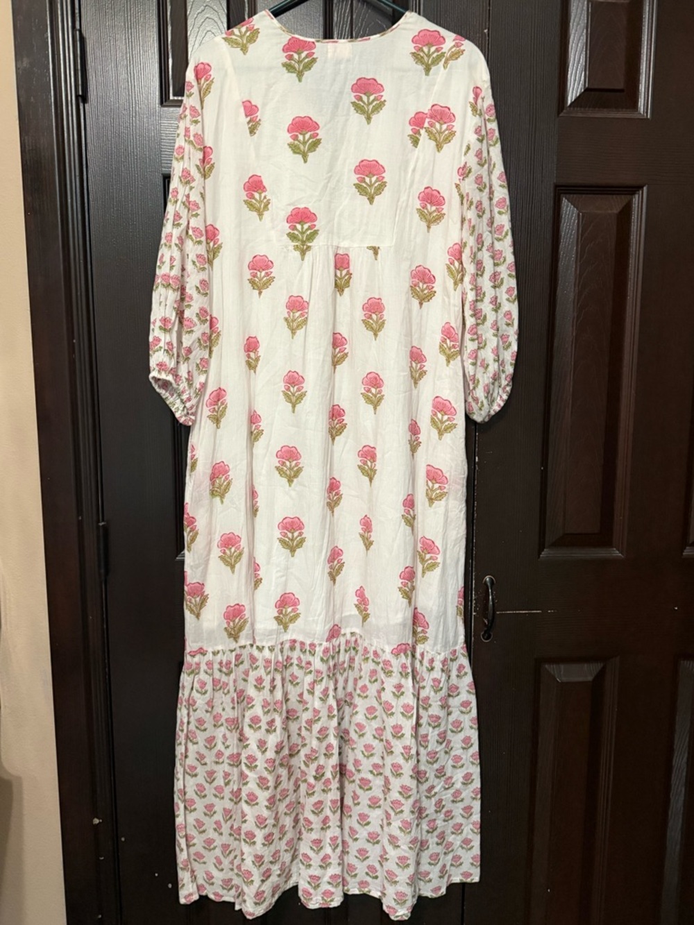 Bohemian Floral Maxi Dress in Pink and Cream - Picture 5 of 5